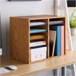Scranton & Co 12 Compartment Adjustable File Organizer in Medium Oak