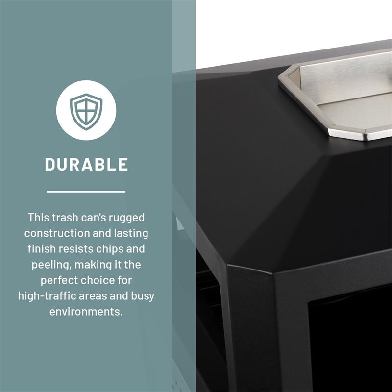 Scranton & Co 15 Gallon Steel Ash Waste Receptacle