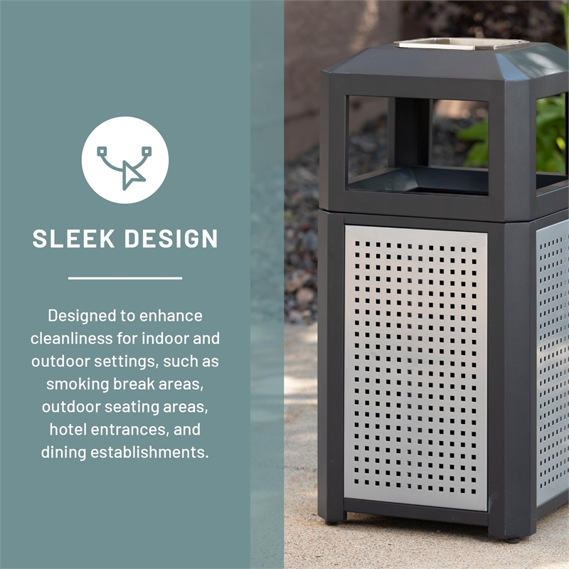 Scranton & Co 15 Gallon Steel Ash Waste Receptacle