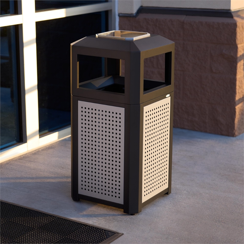 Scranton & Co 15 Gallon Steel Ash Waste Receptacle