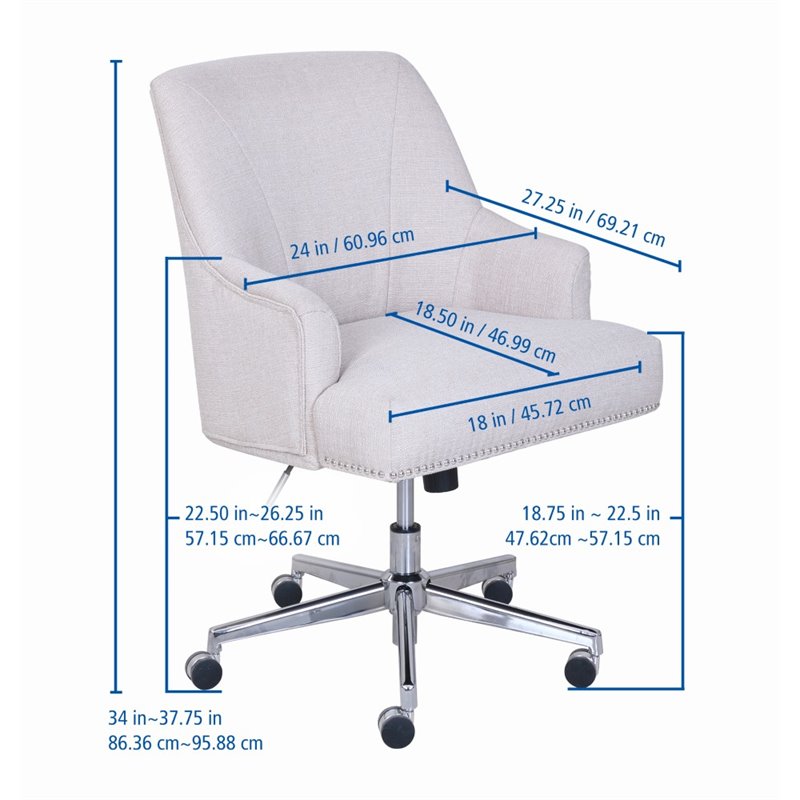 Scranton & Co Home Office Chair in Stoneware Beige