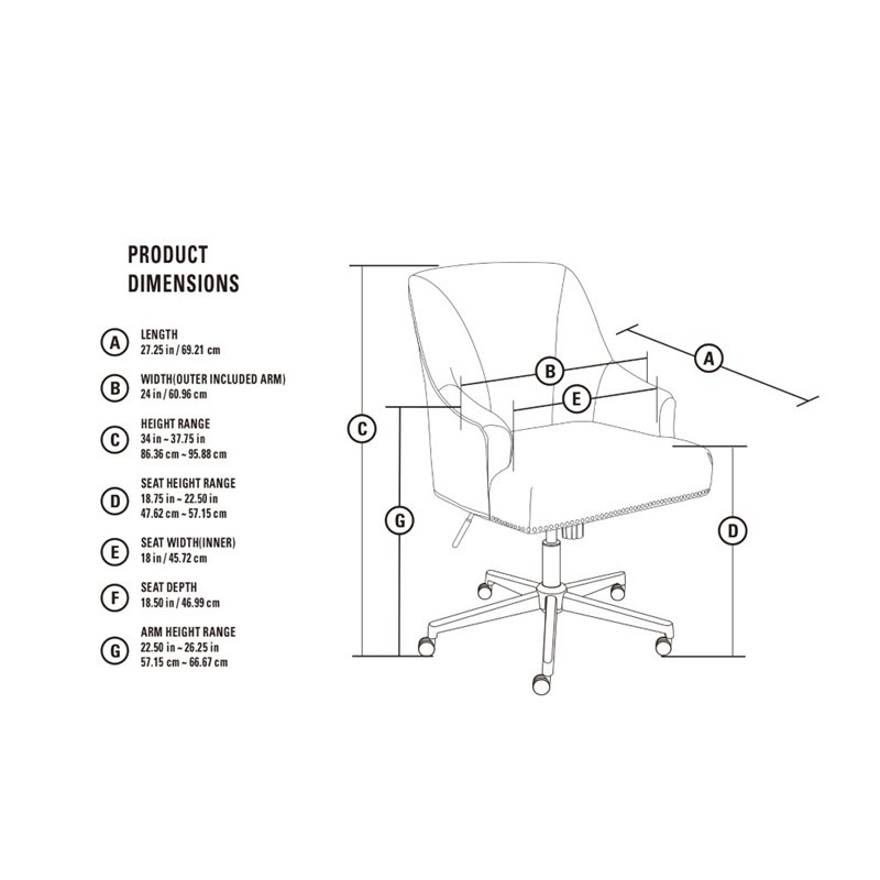 Scranton & Co Home Office Chair in Stoneware Beige