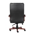 Scranton & Co Leather/Wood High Back Executive Office Chair in Black/Cherry