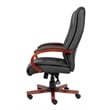 Scranton & Co Leather/Wood High Back Executive Office Chair in Black/Cherry