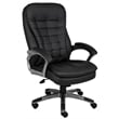 Scranton & Co Leather High Back Pillow Top Executive Office Chair in Black