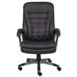 Scranton & Co Leather High Back Pillow Top Executive Office Chair in Black