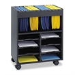 Scranton & Co 8 Compartment Go Cart Mobile File Cart in Black
