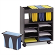 Scranton & Co 8 Compartment Go Cart Mobile File Cart in Black