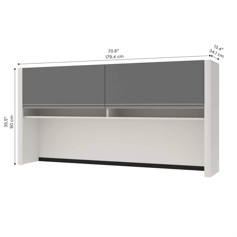 Scranton & Co Office Credenza Hutch in Slate & Sandstone
