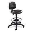 Scranton & Co Black Vinyl Drafting Chair with Ring Foot Rest