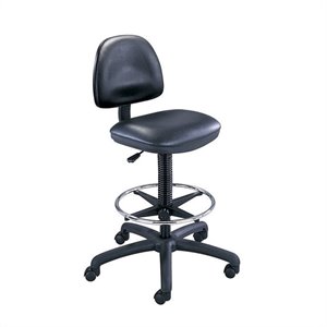 scranton & co black vinyl drafting chair with ring foot rest