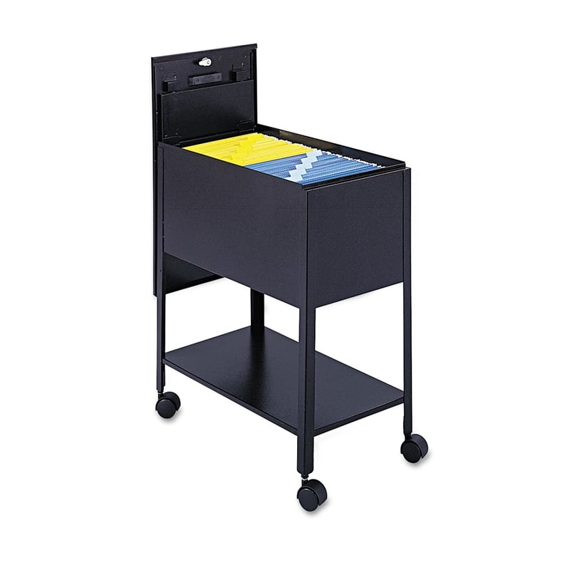 Scranton & Co Steel Black Mobile Tub File Rectangular Lockable 13.5