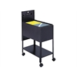 Scranton & Co Steel Black Mobile Tub File Rectangular Lockable 13.5