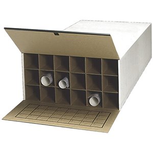 scranton & co tube-stor kd 18 compartment wood roll files cabinet in white