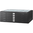 Scranton & Co 5 Drawers Modern Metal Flat Files Cabinet in Black