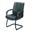 Scranton & Co Vinyl Cantilever Base Mid-Back Guest Chair in Black