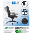 Scranton & Co Fabric Upholstered Executive Office Chair with Arms in Black