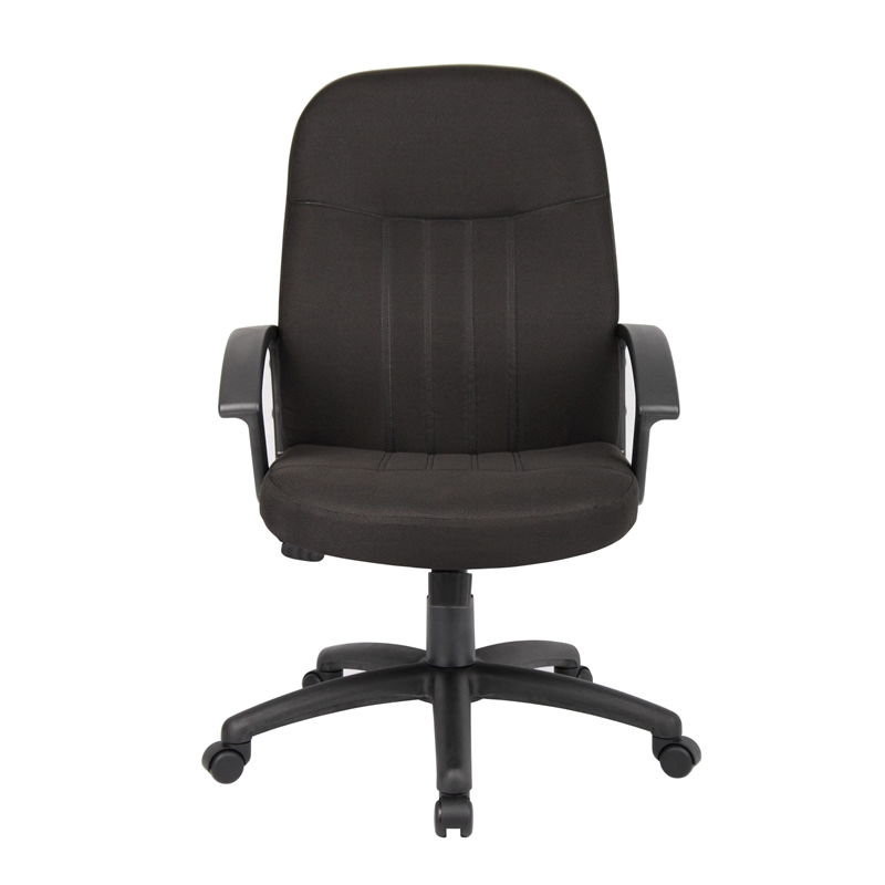 Scranton & Co Fabric Upholstered Executive Office Chair with Arms in Black