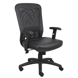 Scranton & Co Mesh Fabric Adjustable Armrest Task Office Chair in Black