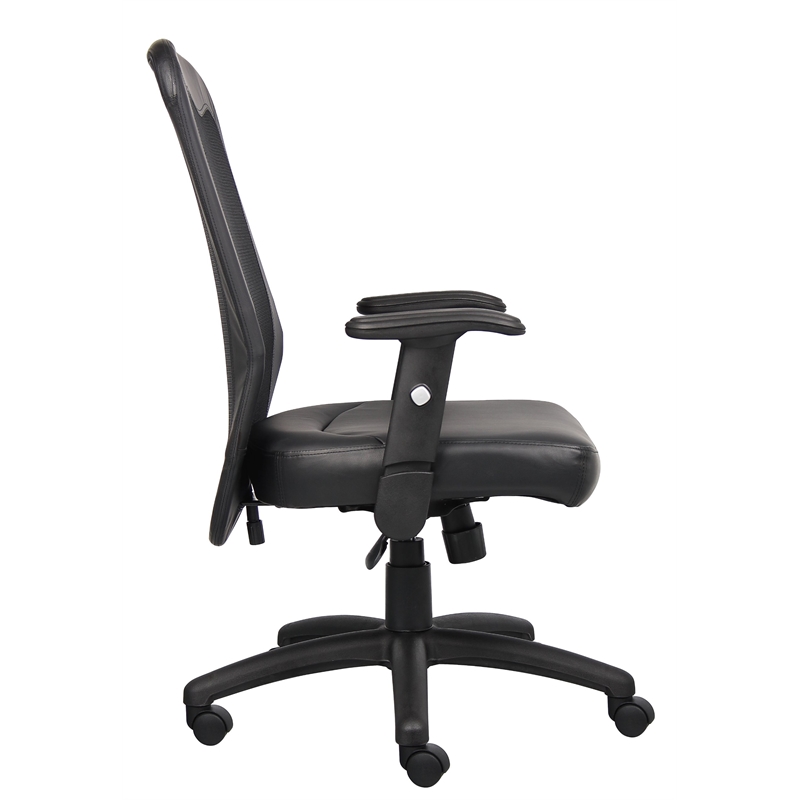 Scranton & Co Mesh Fabric Adjustable Armrest Task Office Chair in Black