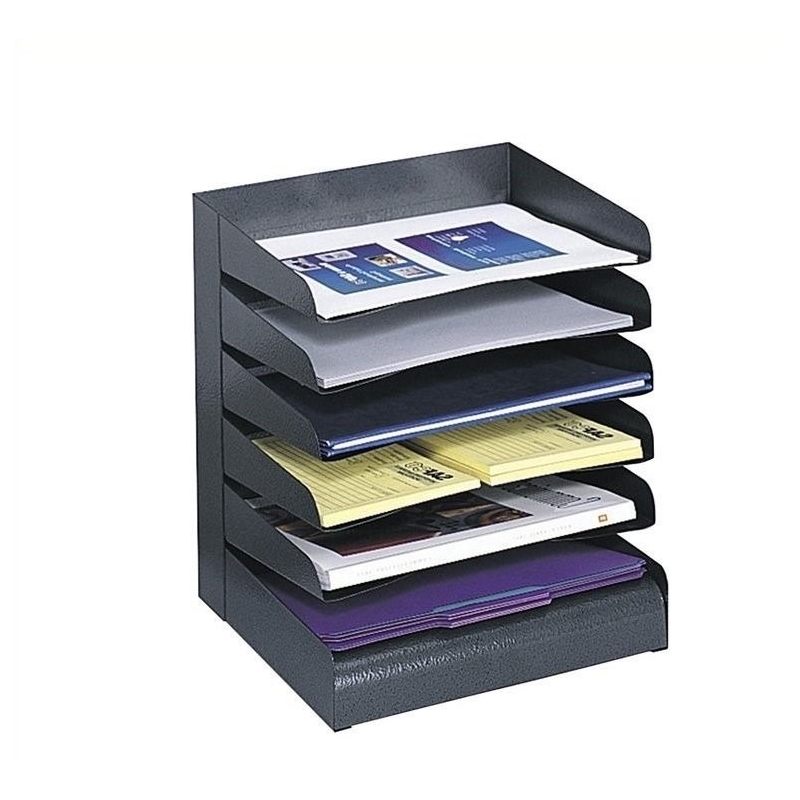 Scranton & Co Black Six Tier Steel Desk Tray