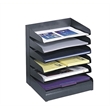 Scranton & Co Black Six Tier Steel Desk Tray