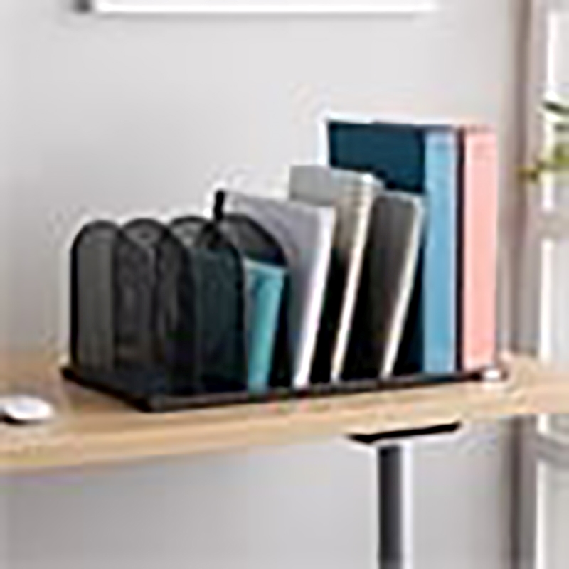 Scranton & Co Metal Mesh Desk Organizer with 8 Upright Sections in Black