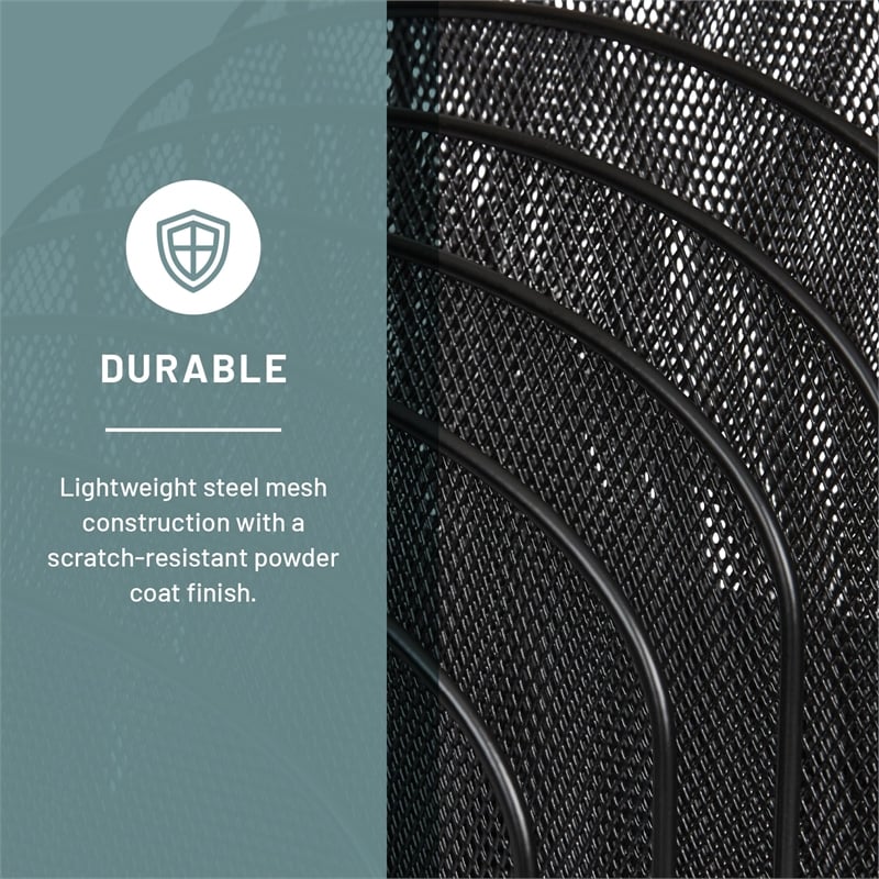 Scranton & Co Black Mesh Desk Organizer with 8 Slanted Sections