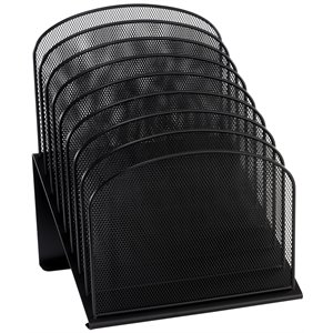 scranton & co black mesh desk organizer with 8 slanted sections