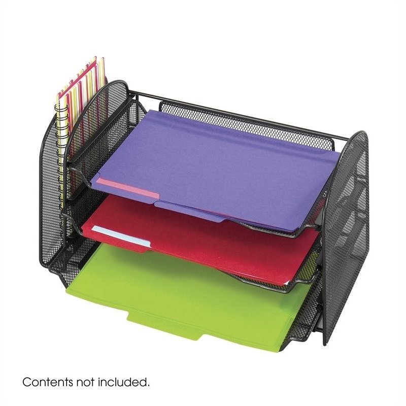 Scranton & Co Black Mesh Desk Organizer