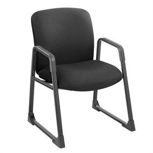 scranton & co big and tall guest chair in black with sled base