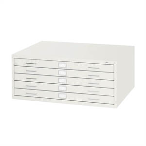 Scranton & Co 5 Drawer Metal Flat Files Cabinet for 24&quot x 36&quot Documents in White