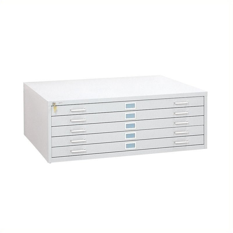 Scranton & Co 5 Drawer Flat Files Metal Cabinet for 36