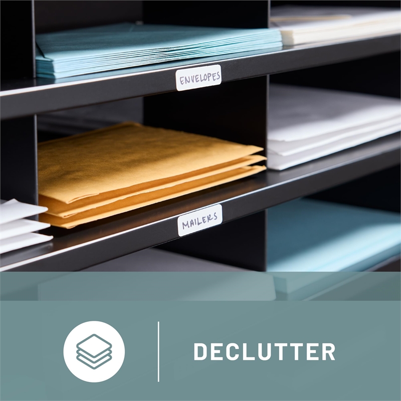 Scranton & Co Black Mail Organizer - 36 Letter Size Compartments