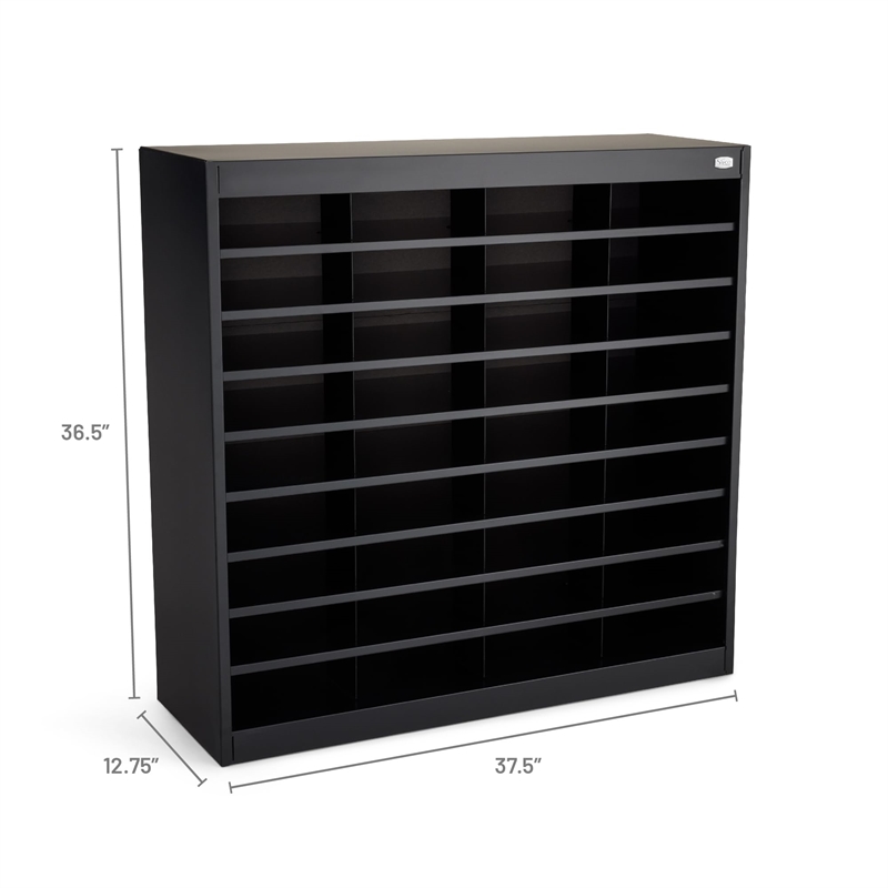 Scranton & Co Black Mail Organizer - 36 Letter Size Compartments