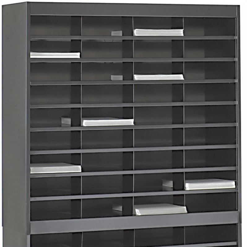 Scranton & Co Black Mail Organizer - 72 Letter Size Compartments