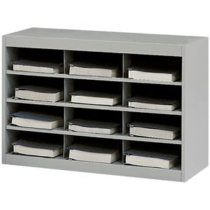 scranton & co grey steel mail organizer - 12 compartments