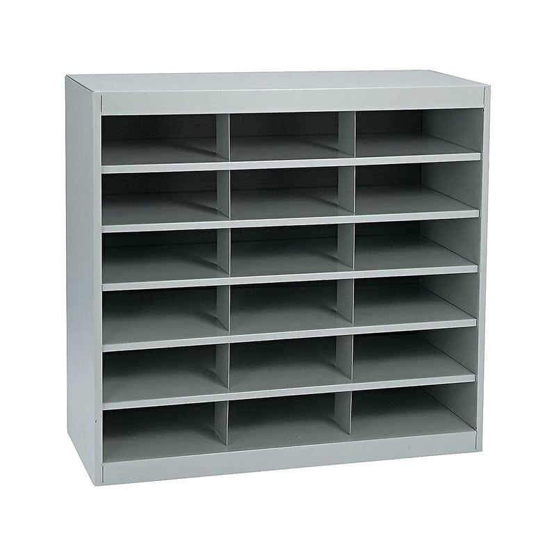 Scranton & Co Grey Steel Mail Organizer - 18 Compartments