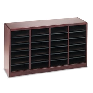 Scranton & Co Mahogany Wood Mail Organizer - 24 Compartments
