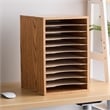 Scranton & Co Medium Oak 11 Compartment Vertical Desk Top Sorter