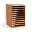 Scranton & Co Medium Oak 11 Compartment Vertical Desk Top Sorter