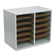 Scranton & Co Grey 12 Compartment Wood Adjustable File Organizer