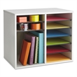 Scranton & Co Grey 12 Compartment Wood Adjustable File Organizer