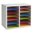 Scranton & Co Grey 12 Compartment Wood Adjustable File Organizer