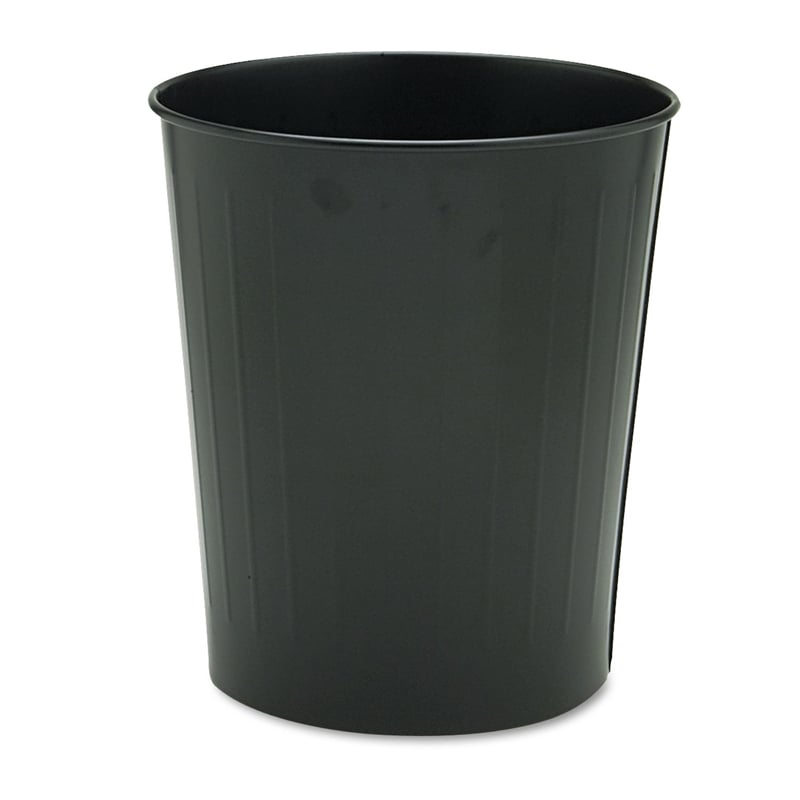 Scranton & Co 6 Gallon Round Steel Trash Can in Black (Set of 6)