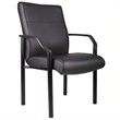 Scranton & Co Faux Leather Upholstered 4-Leg Side Guest Chair in Black