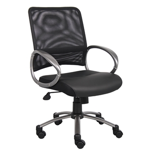 Scranton & Co Contemporary Faux Leather/Mesh Task Office Chair in Black