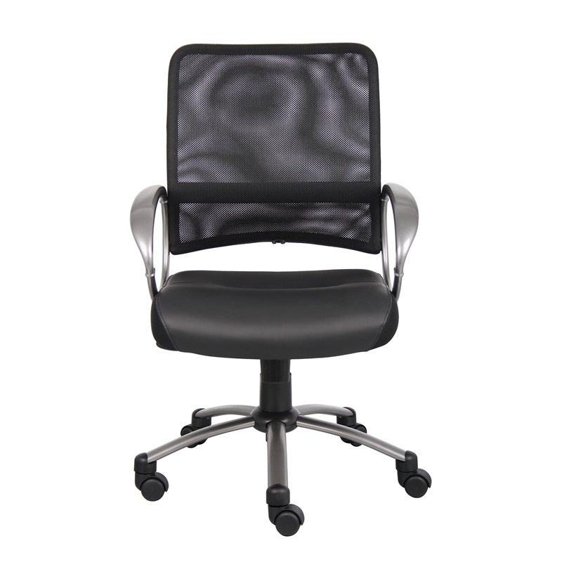 Scranton & Co Contemporary Faux Leather/Mesh Task Office Chair in Black