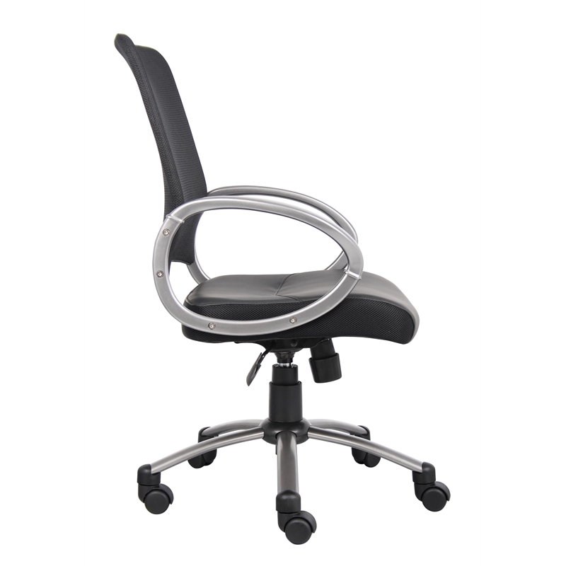 Scranton & Co Contemporary Faux Leather/Mesh Task Office Chair in Black