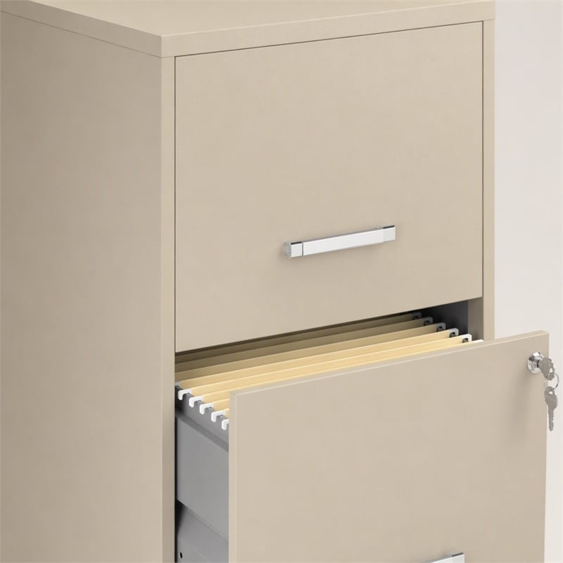 Scranton & Co Metal Beige Filing Cabinet Contemporary 2-Drawer 18